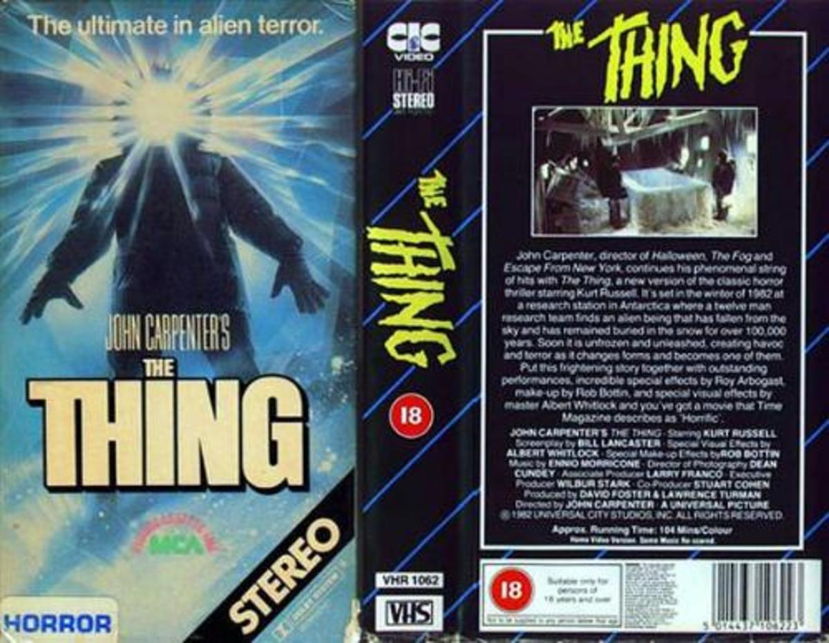 VHS cover art for "The Thing."