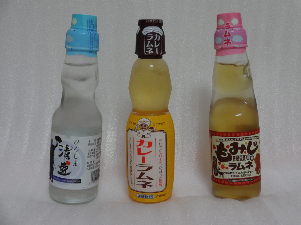 Three different flavors of Ramune.
