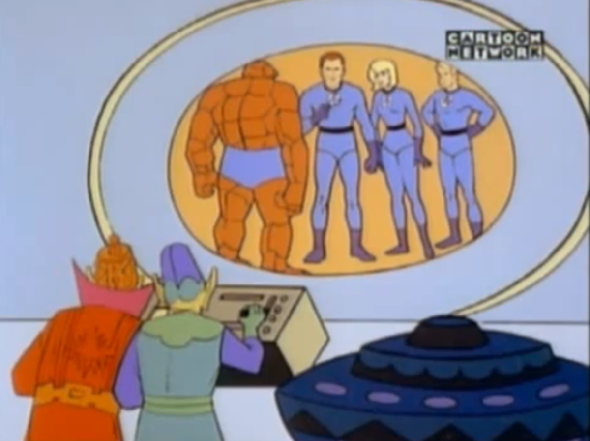 The Skrulls observing the Fantastic Four