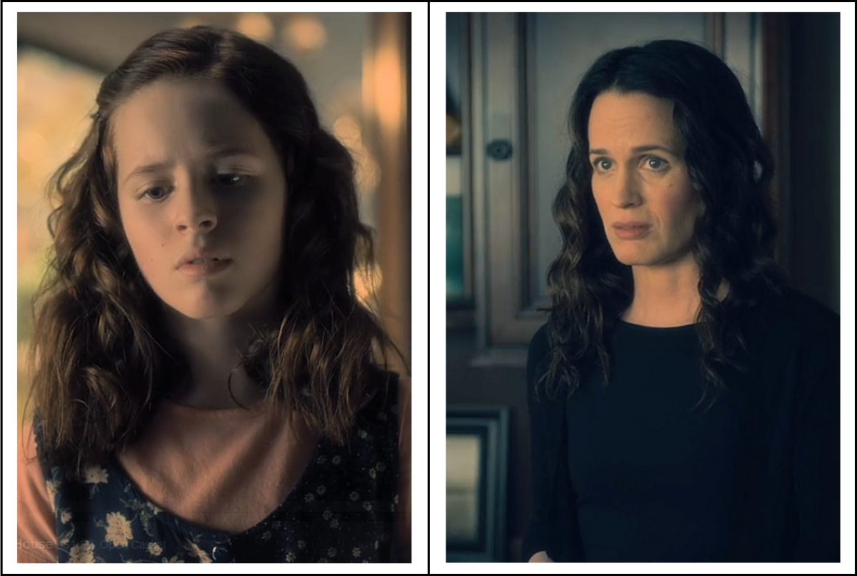 Lulu Wilson and Elizabeth Reaser as Shirley Crain in 'The Haunting of Hill House' season 1 (2018), a Netflix Original Series.