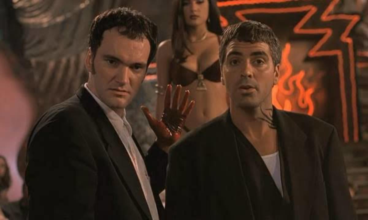 Tarantino (left) and Clonney (right) exemplify the movie's unhinged B-movie credentials, making the film feel as though something isn't quite right somehow.