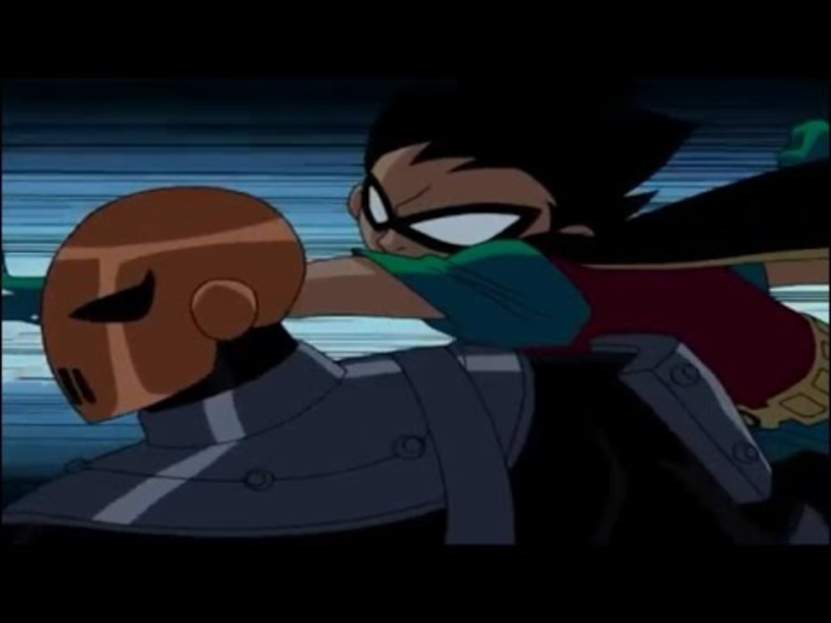 Robin fighting the Titans arch-nemesis, Slade.