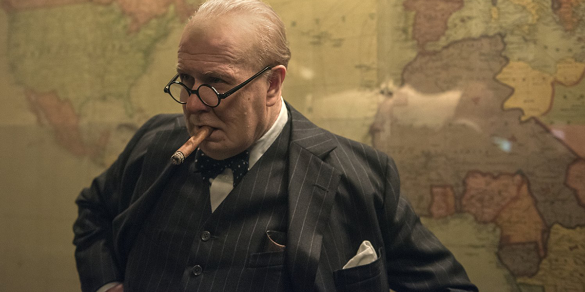 Oldman's performance as Churchill is supplemented by his astonishing transformation through makeup and costume. 
