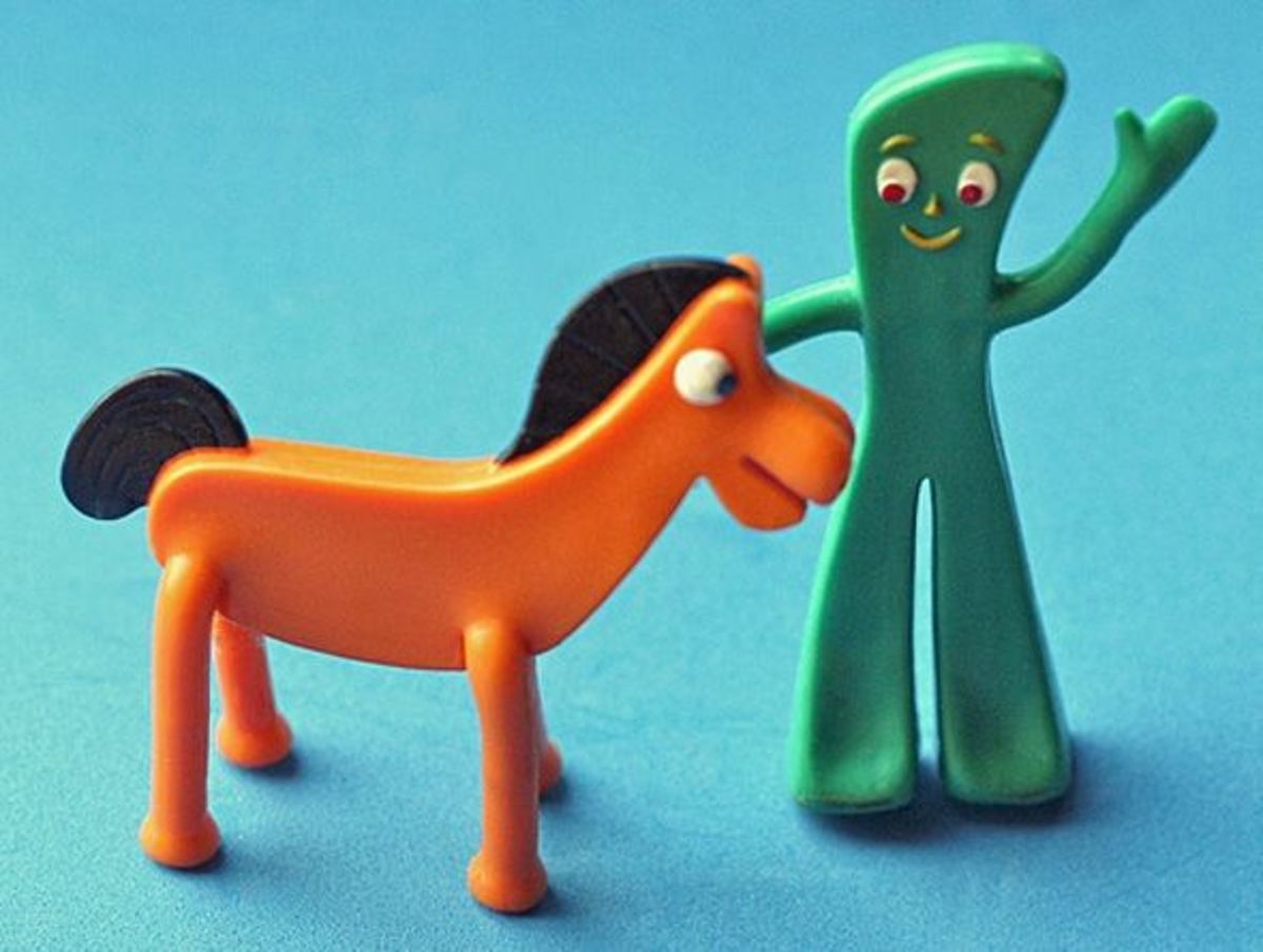 Iconic television clay animation characters Gumby and Pokey