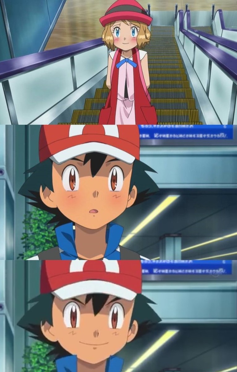 Serena and Ash after their kiss