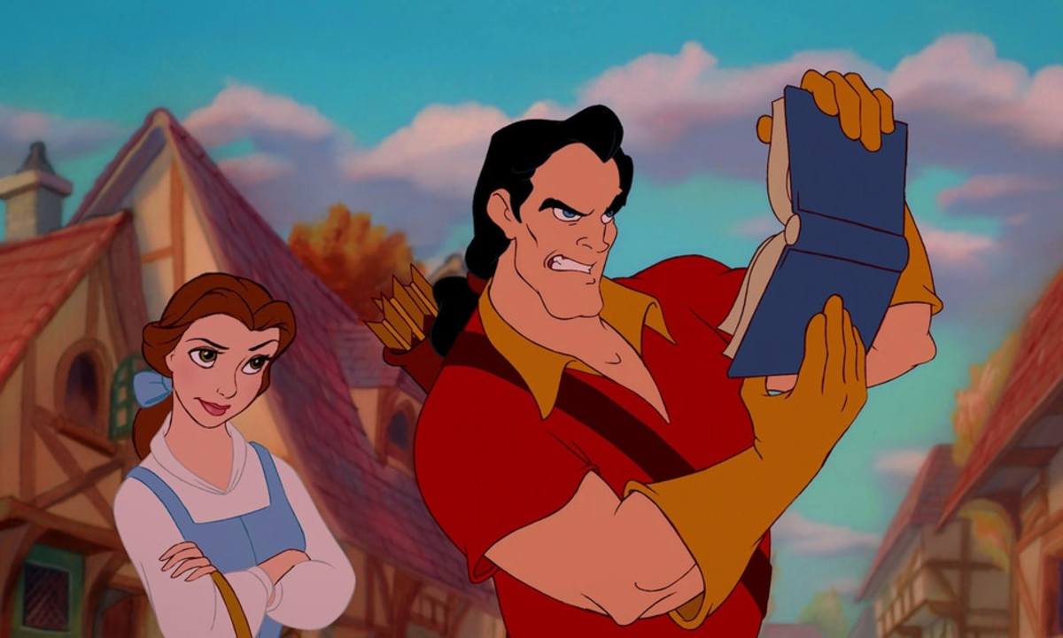 Belle and Gaston in "Beauty and the Beast"