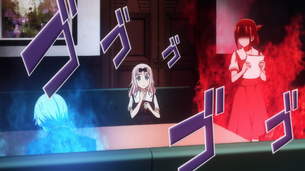 As always, Shirogane and Kaguya fantasize on how each will defeat the other, while Fujiwara muses about her strengths and weaknesses the coming exams.