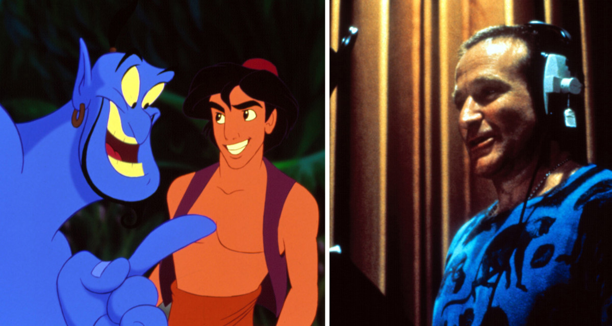 Robin Williams as the Genie in Aladdin. 