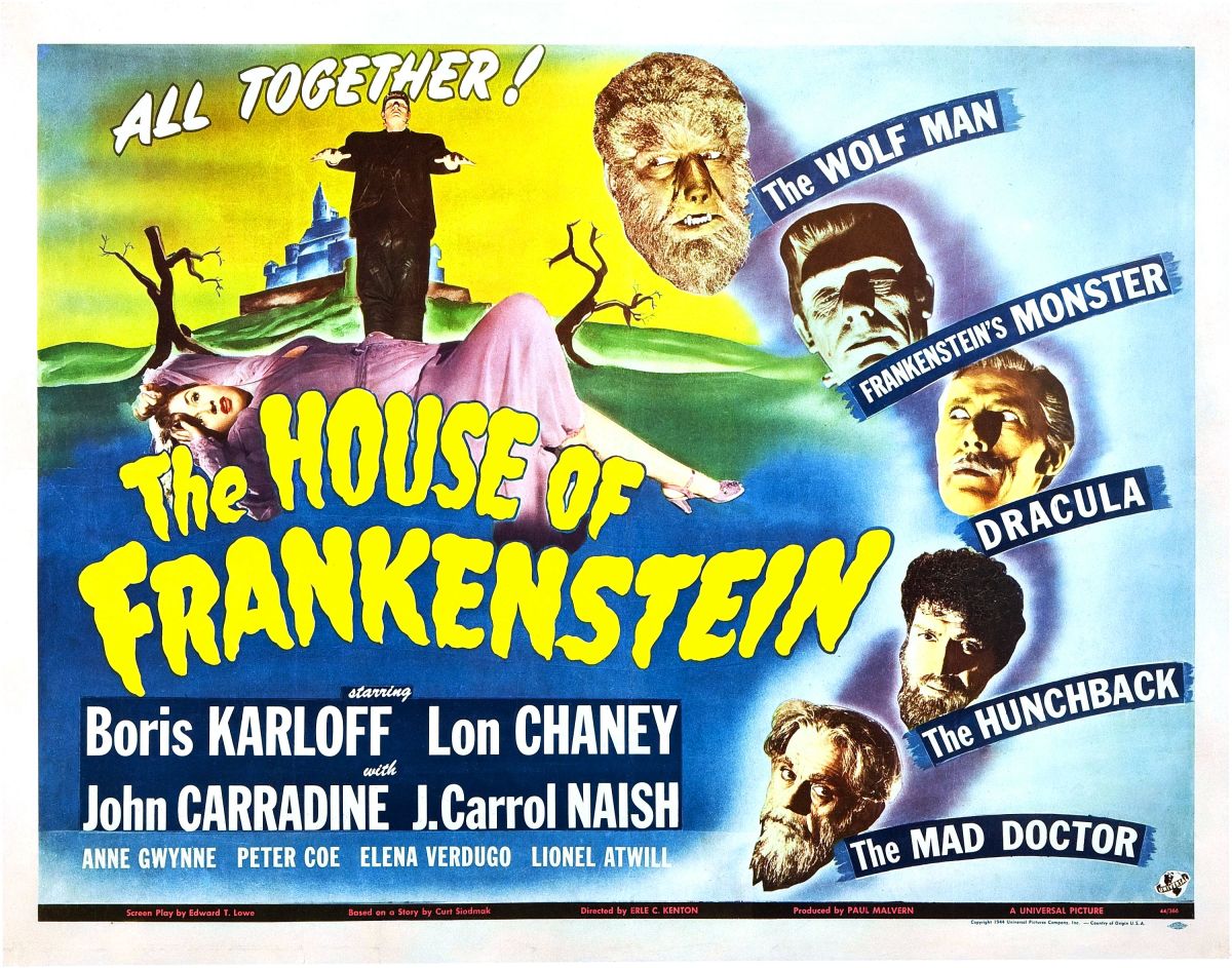 3. "The House of Frankenstein" promotional art.