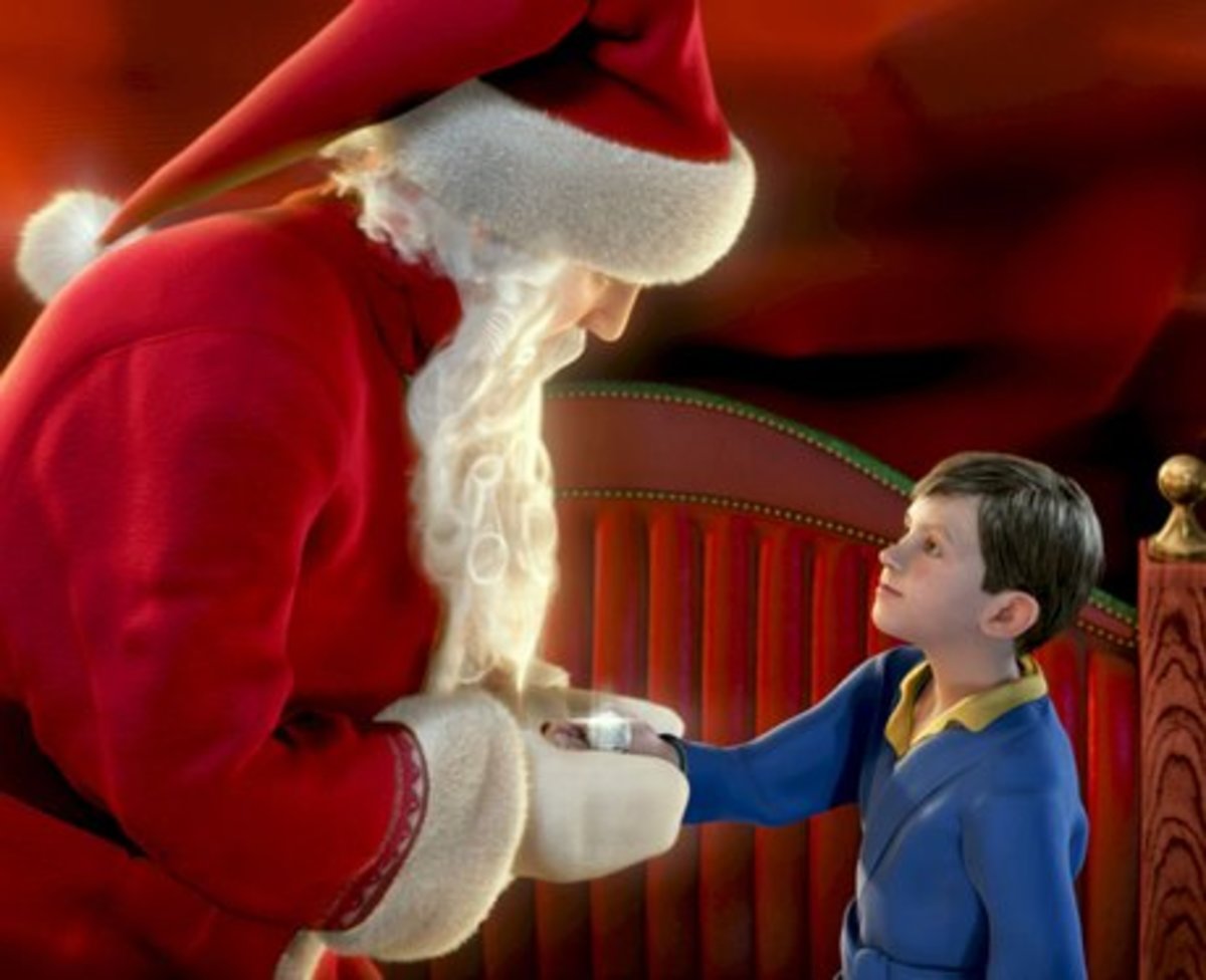 Santa selects the boy to receive the first Christmas gift, and the boy asks for the bell, which Santa gifts him.