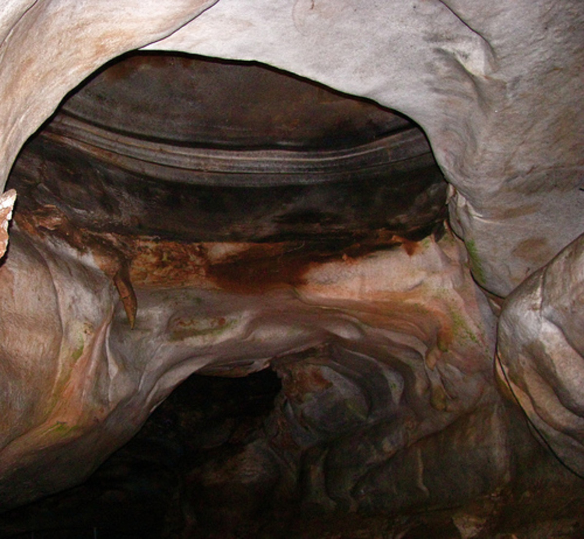 Oklahoma Caves: The Alabaster Caverns were once filled with water from a great sea.  This picture illustrates the erosion patterns that the water has carved from the cave walls.