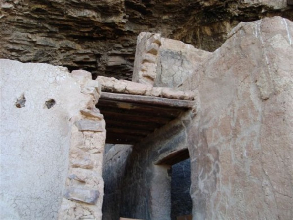 Notice wood structure at the top of the doorway.