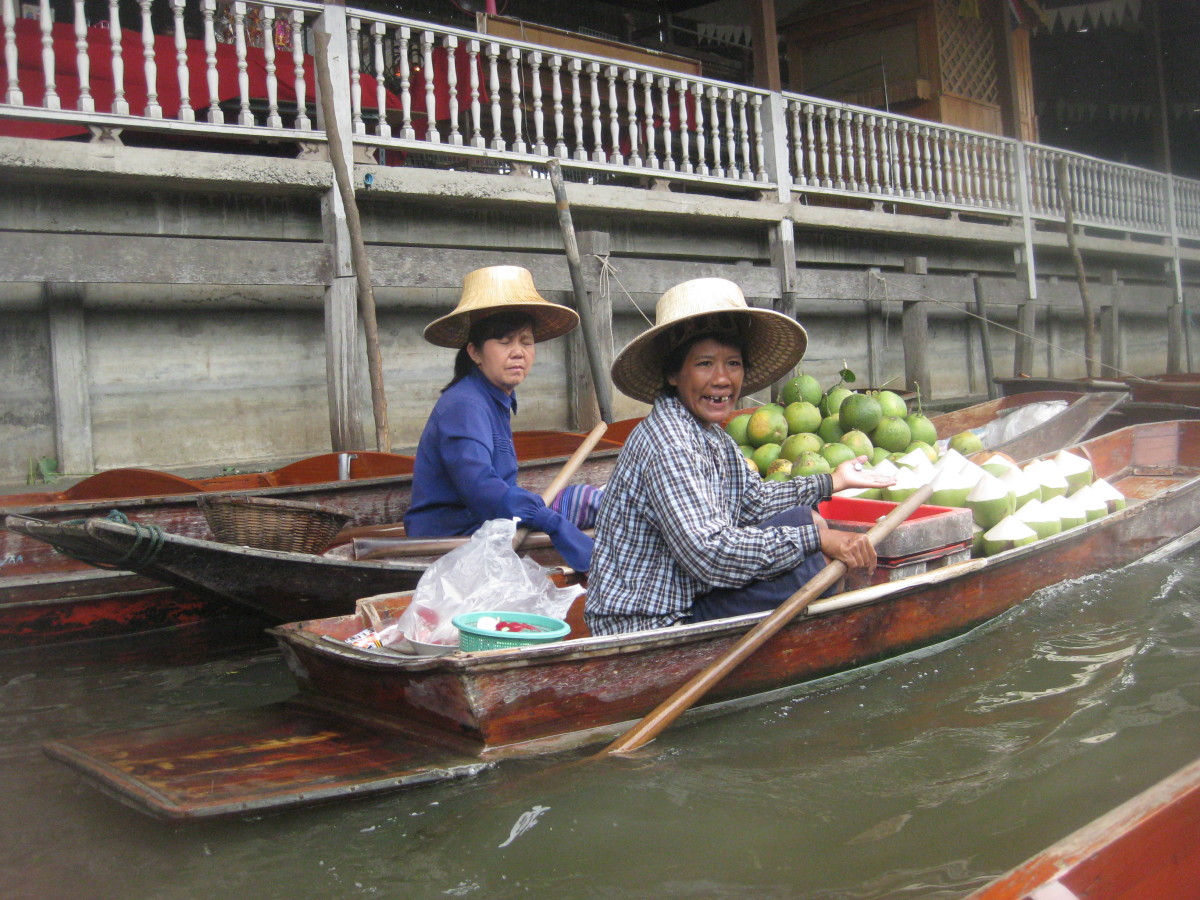 Floating market outside of Bangkok