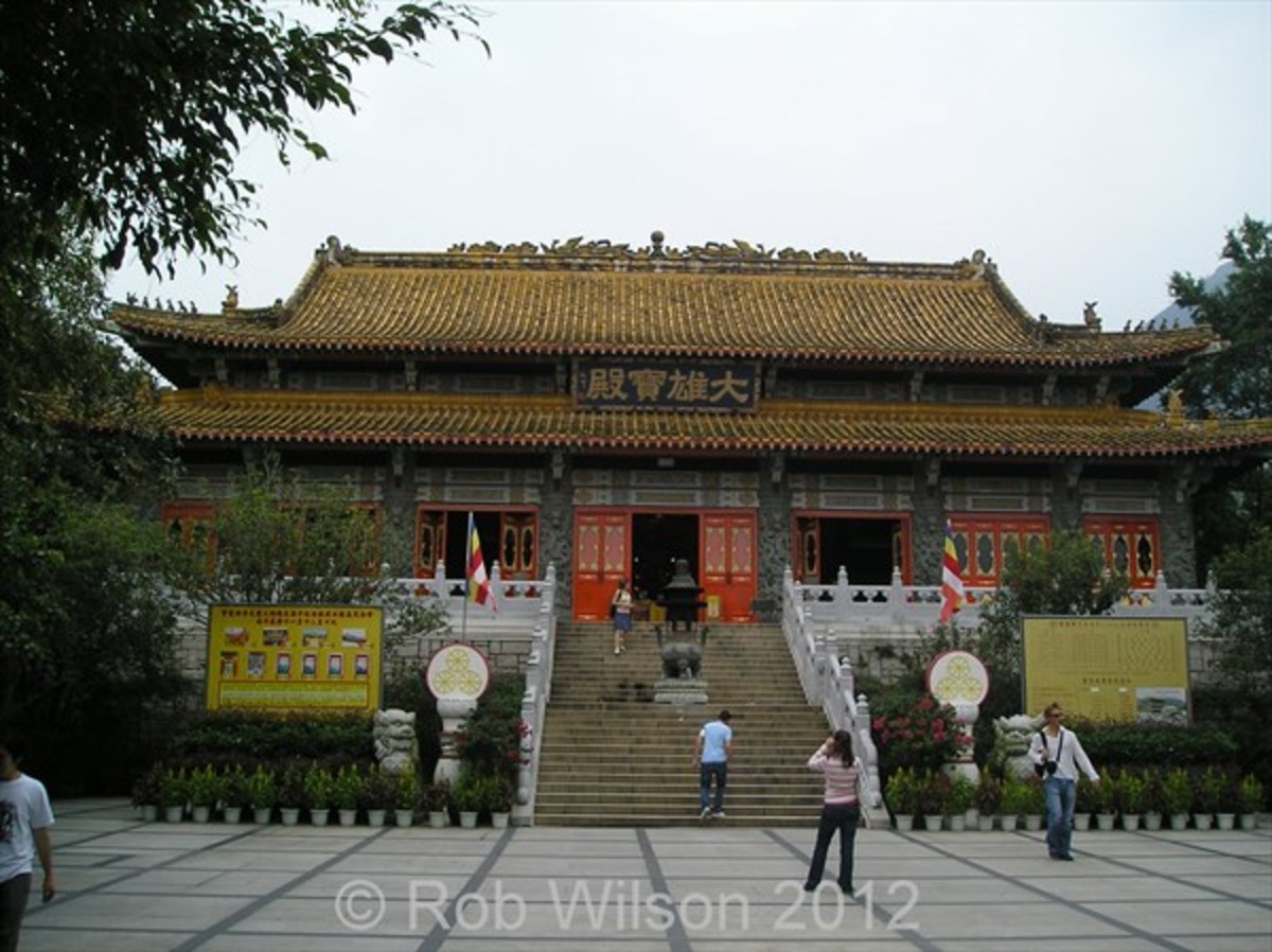 Po Lin Monastery at Ngong Ping, near Tung Chung on Lantau Island, Hong Kong.