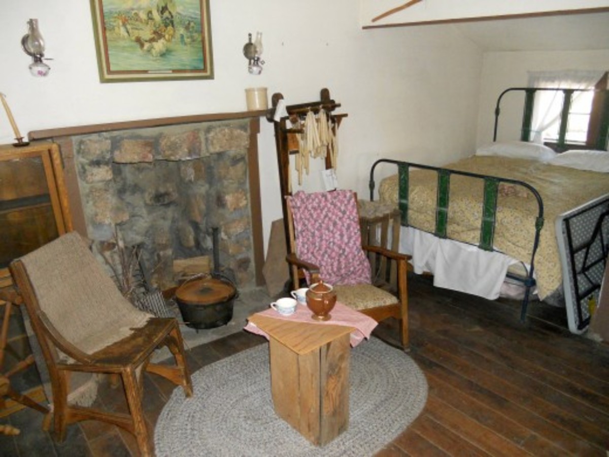 Modest interior of a period pioneer Flagstaff home