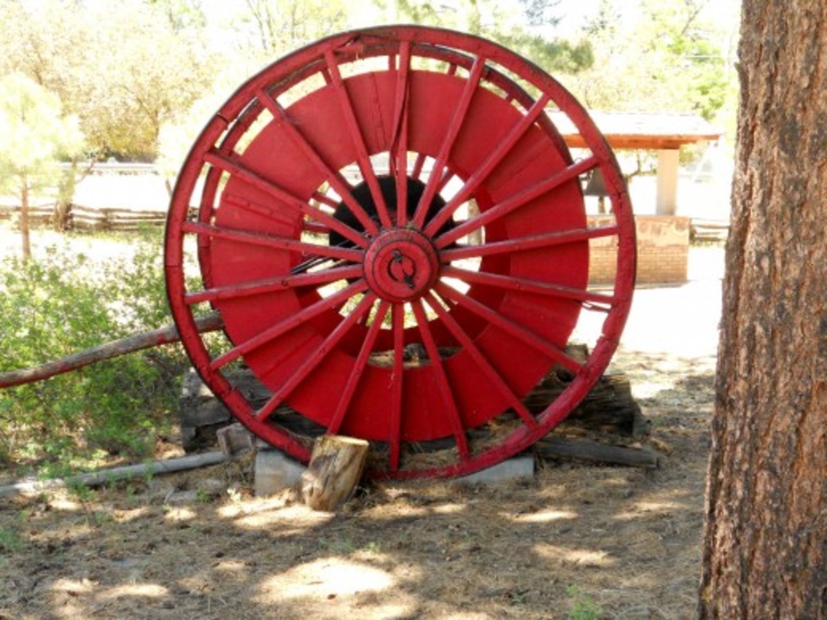 Lumber wheels - used to drag lumber over rocky and hilly areas