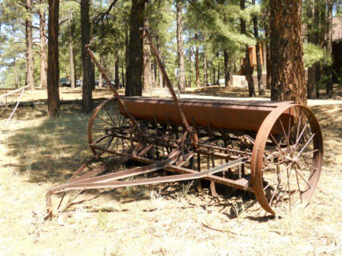 A farm reaper from the 1800s