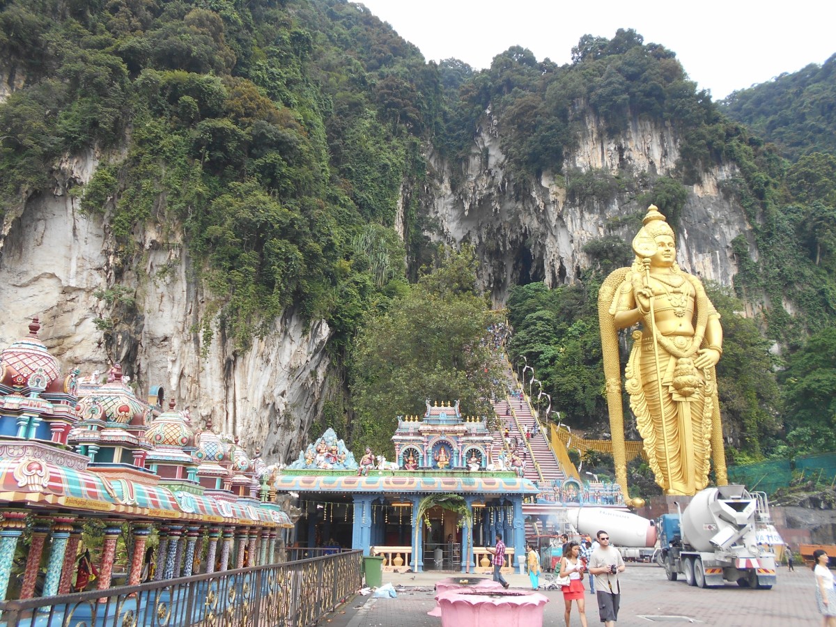 Murugan statue at the entrance to Batu Caves in Gombak.