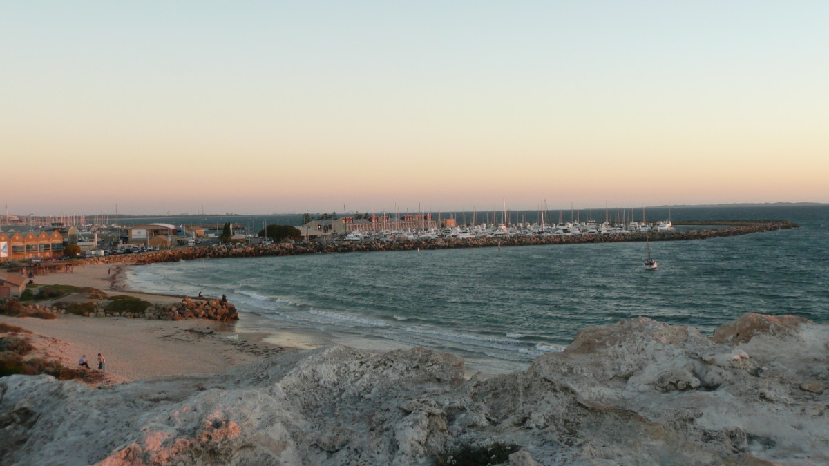 The harbour at sunset