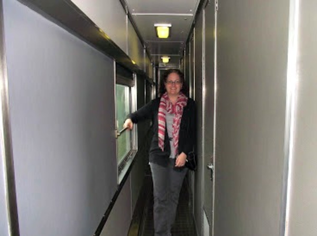 the train hallway: barely room for one