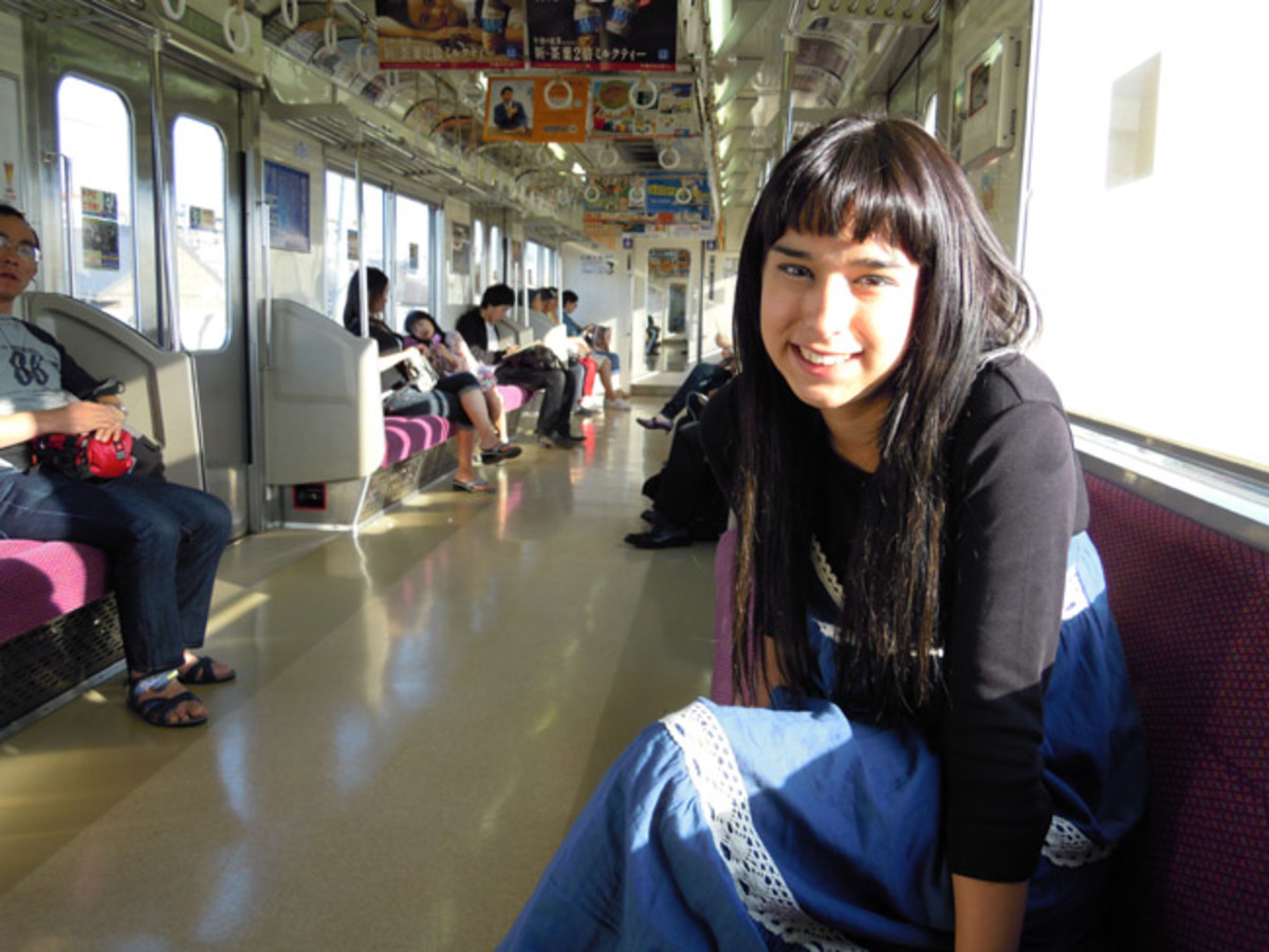 My friend on a Japanese train.