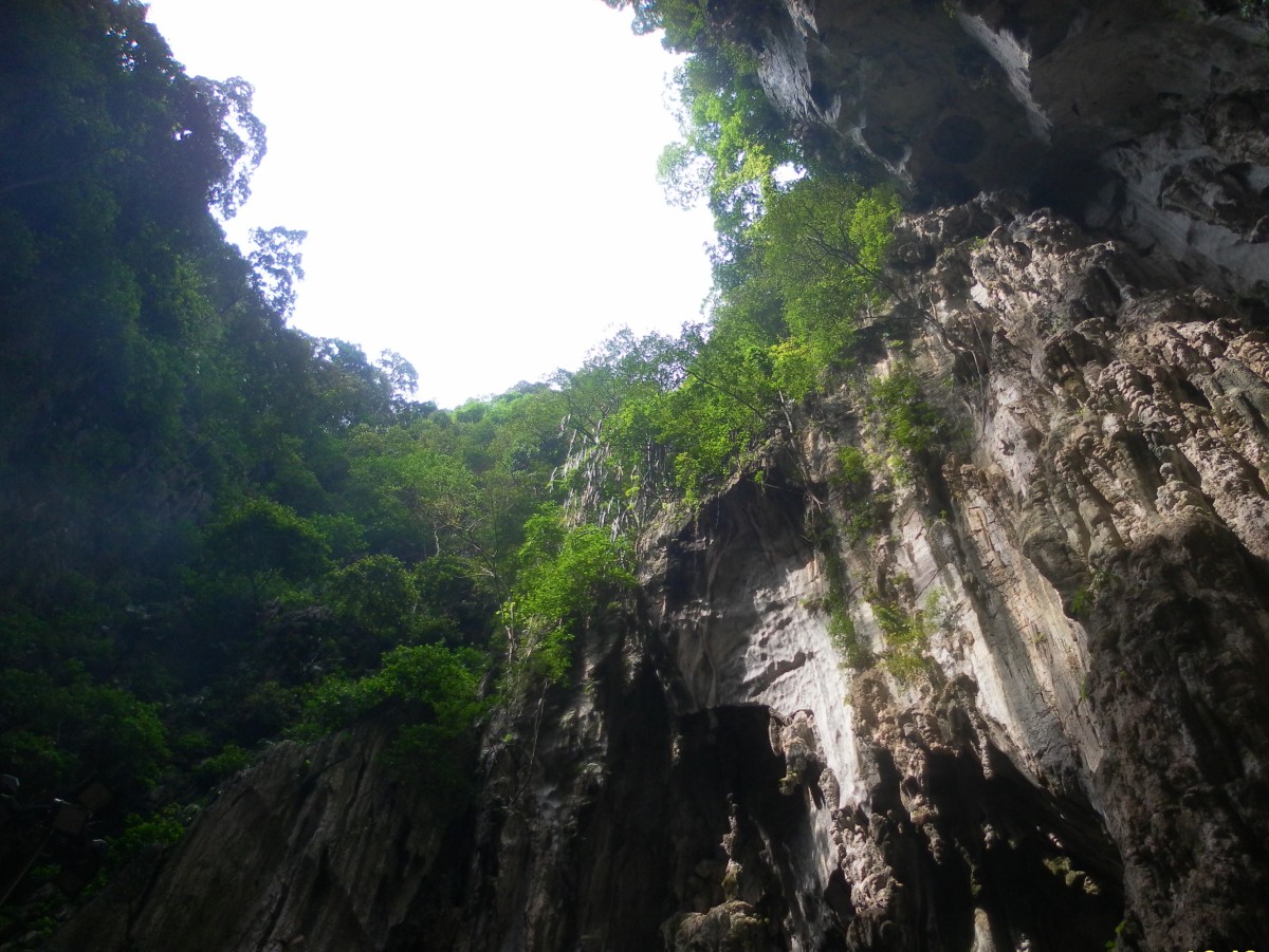 An opening above in one of the caves.