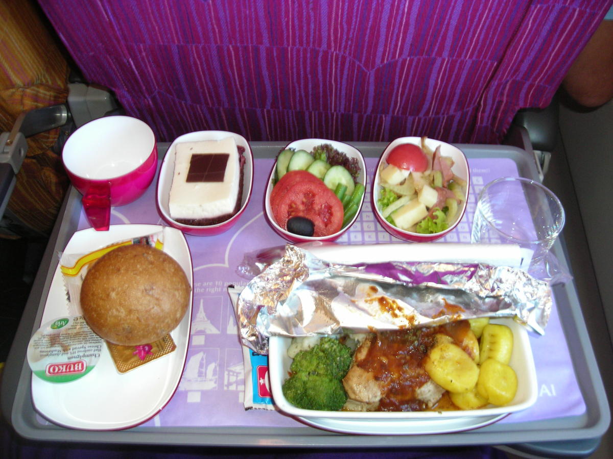 Thai Airways dinner in the economy class