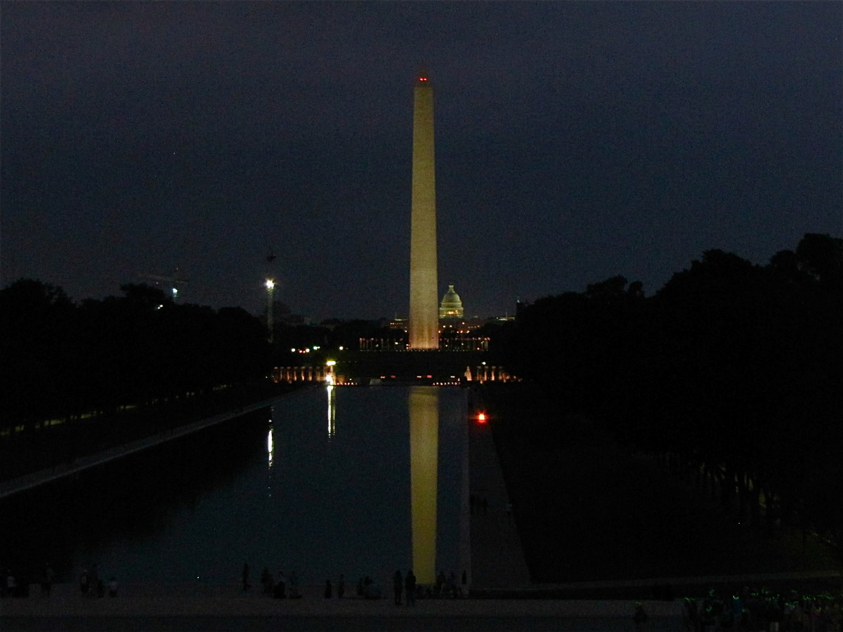 The Washington Monument from the Lincoln Memorial