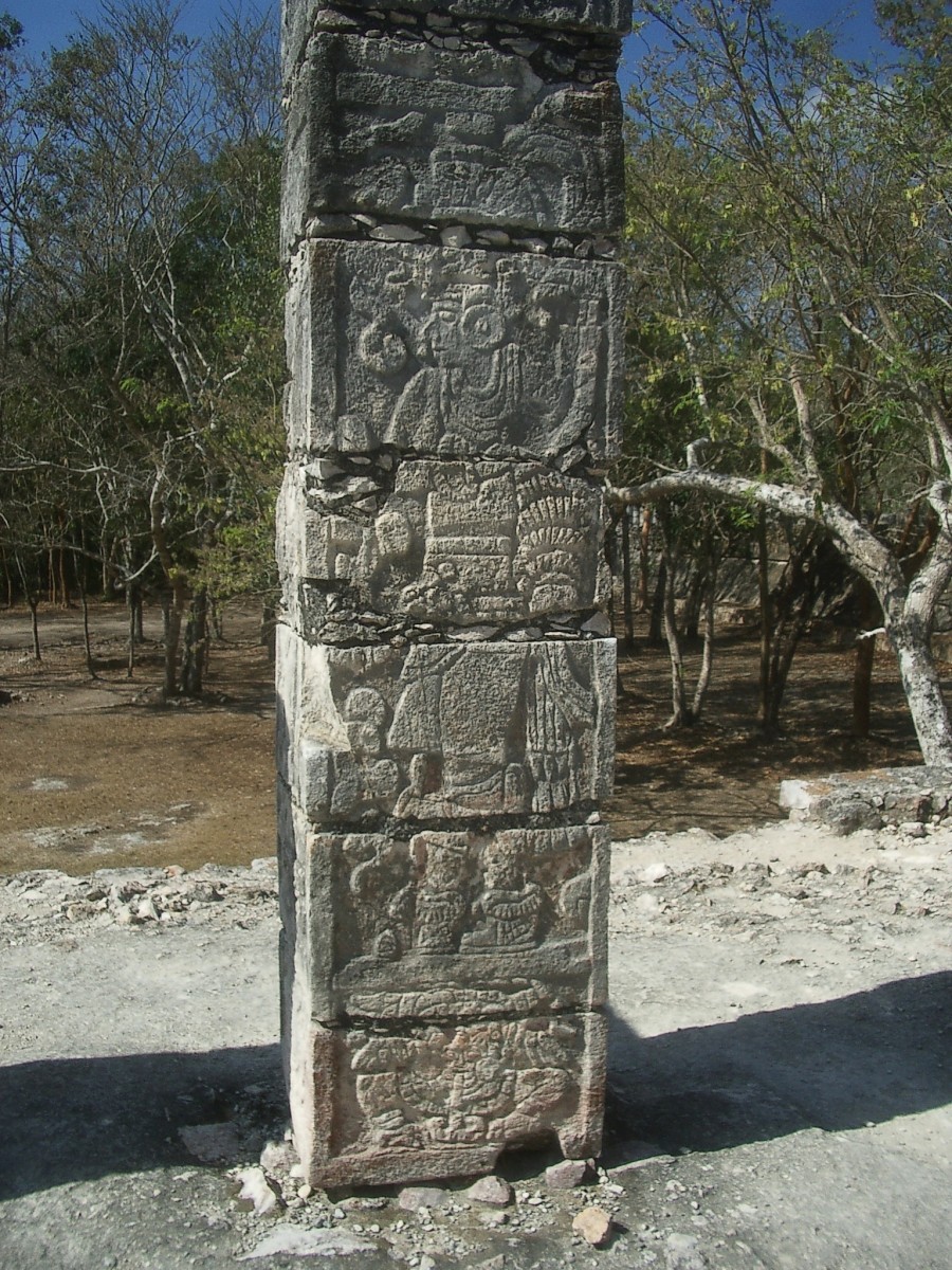 Reconstructed Stela in Chichen Itza 