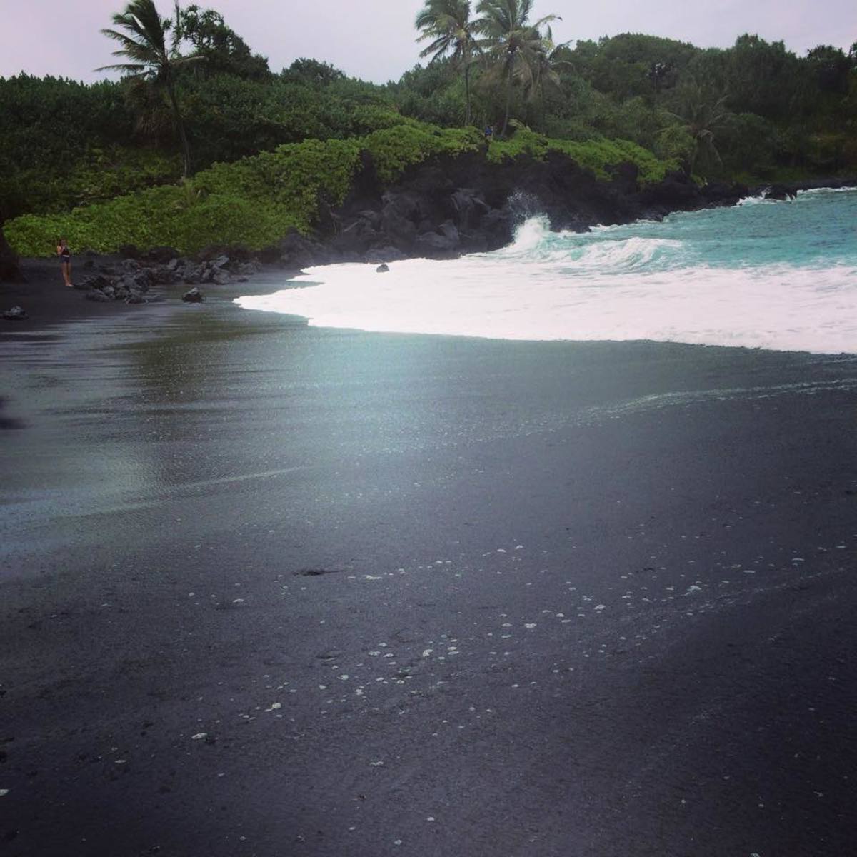 Black sand beach!