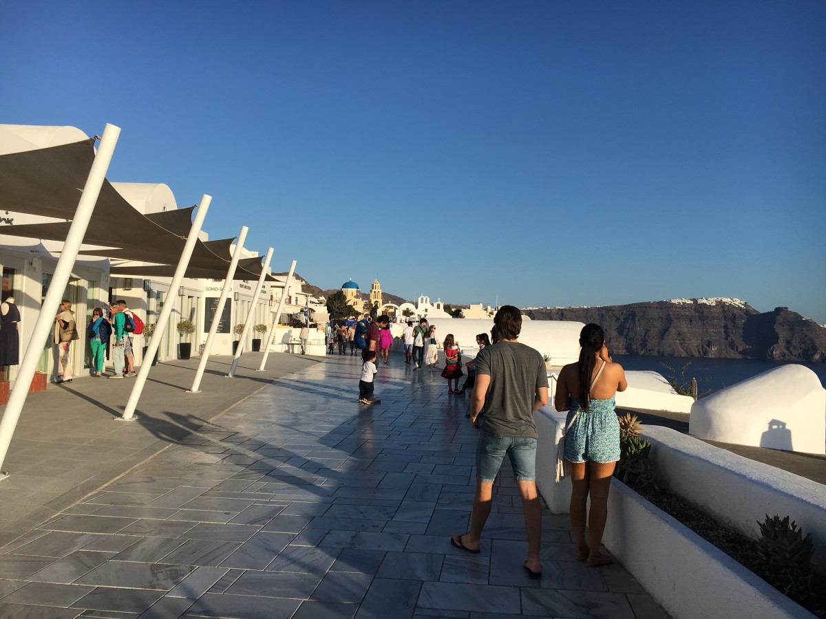 The more knee friendly and modern walkway at Oia
