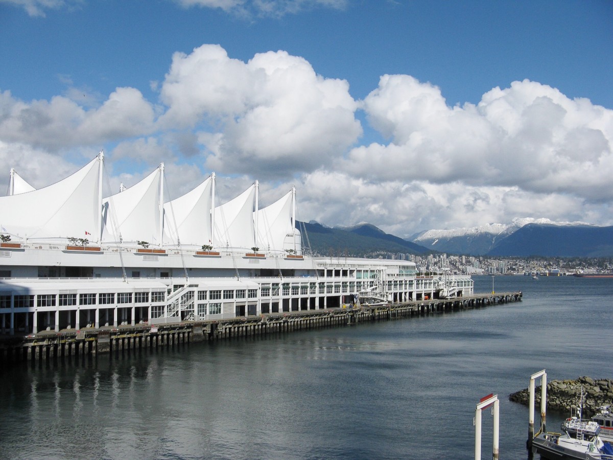The five sails on the pier at Canada Place