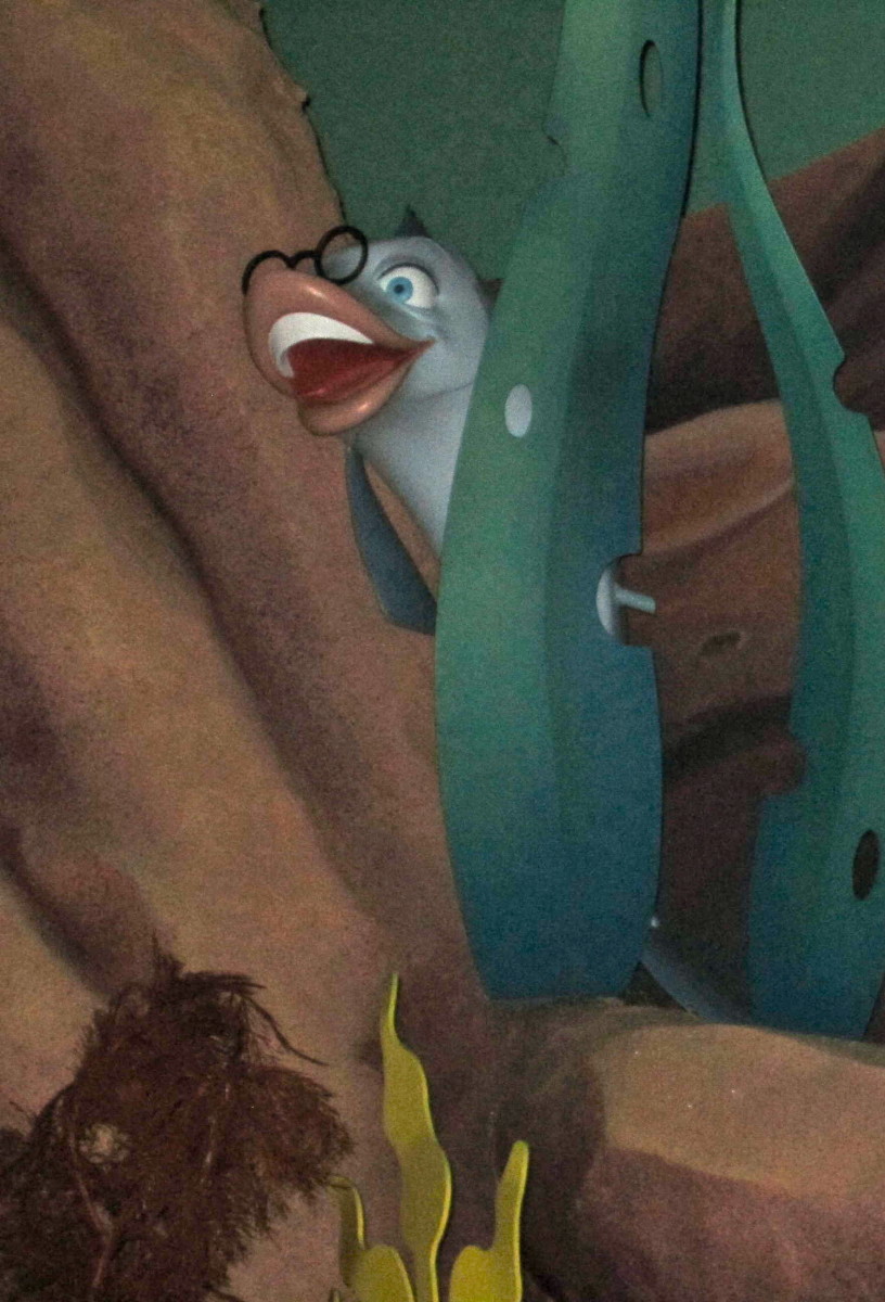 Here is Mr. Limpet hiding in the kelp inside the Little Mermaid ride!