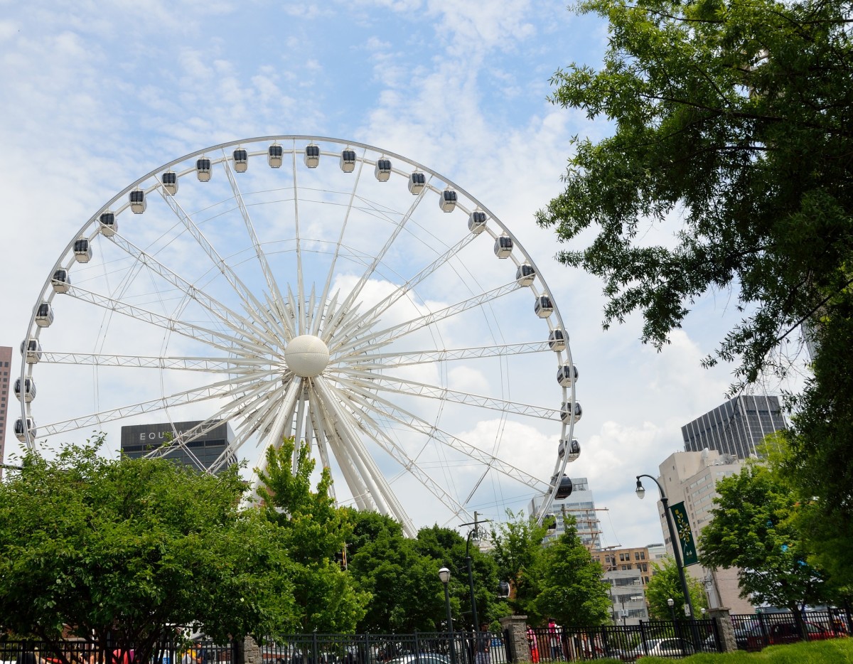 The Sky View Ferris Wheel near Centennial Olympic Park.