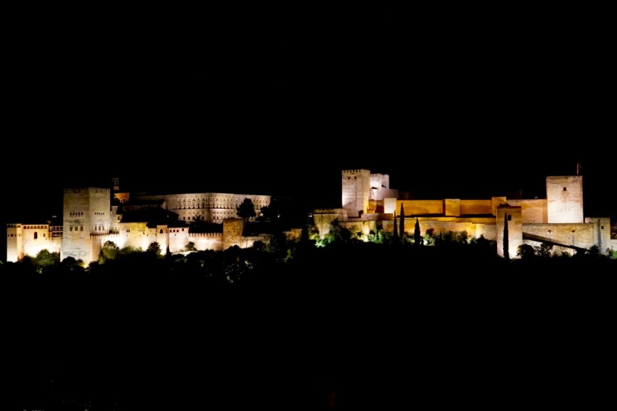 The Alhambra beautifully lite at night