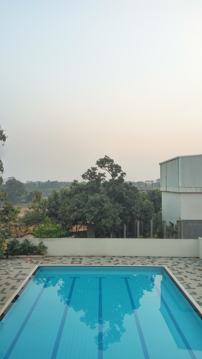The swimming pools are a source of relief from the intense heat during the summers