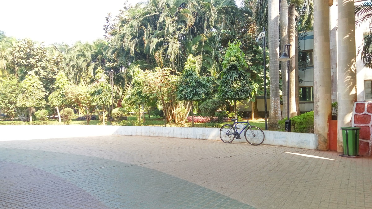 Motorized vehicles are prohibited inside the campus grounds