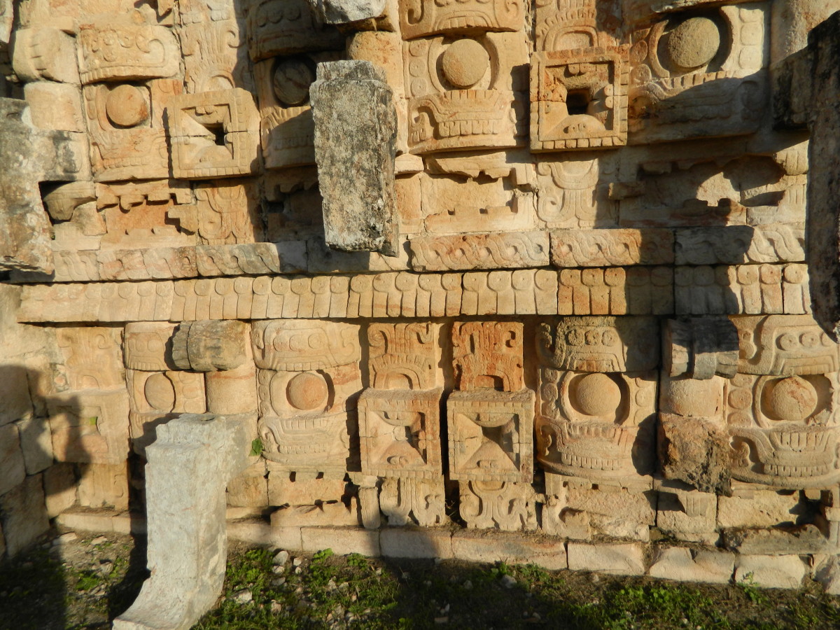 Stone carvings at Kabah.