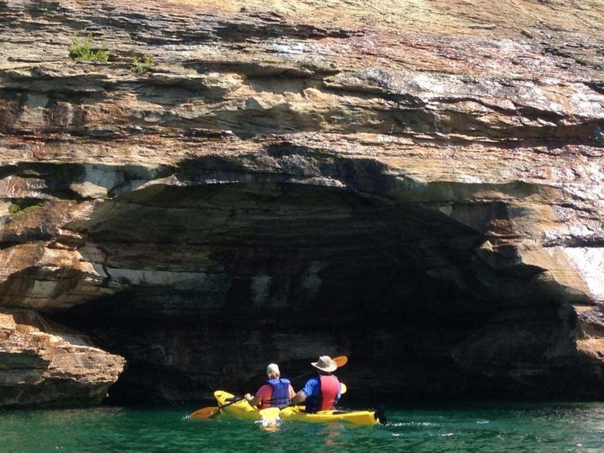 Author on Kayak Tour of Pictured Rocks