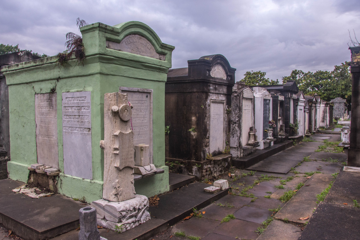 Anne Rice, famous author of vampire fiction novels such as Interview With the Vampire, often places her characters in creepy New Orleans locations, such as Lafayette Cemetery No. 1 (pictured above).