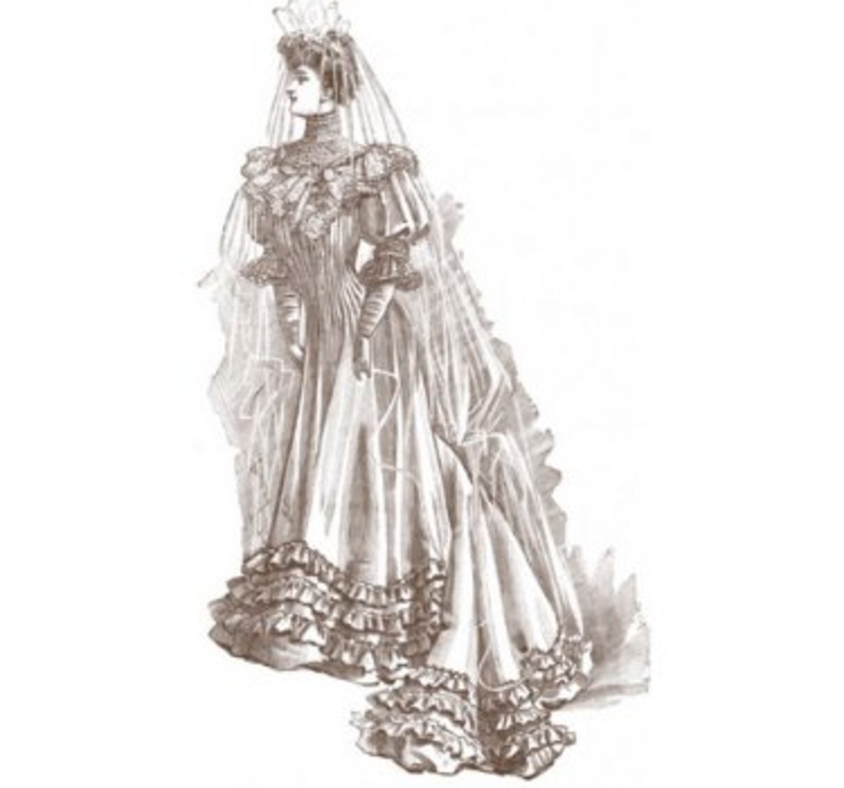 穿白色衣服的新娘可能代表天真和纯洁，但也可能代表虚假的外表。