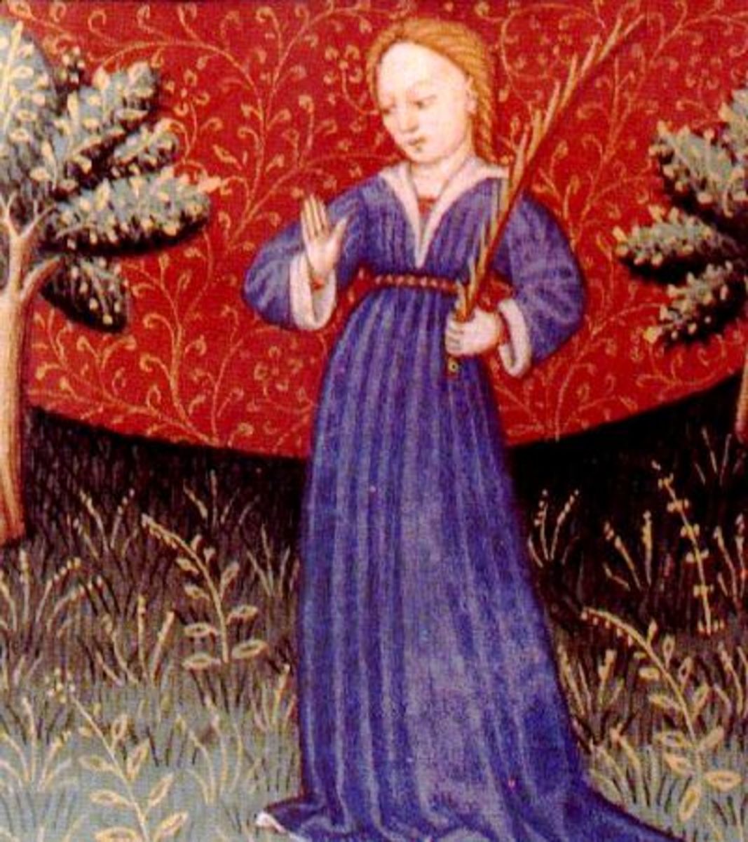 15世纪中世纪处女座的描绘。艺术家未知。