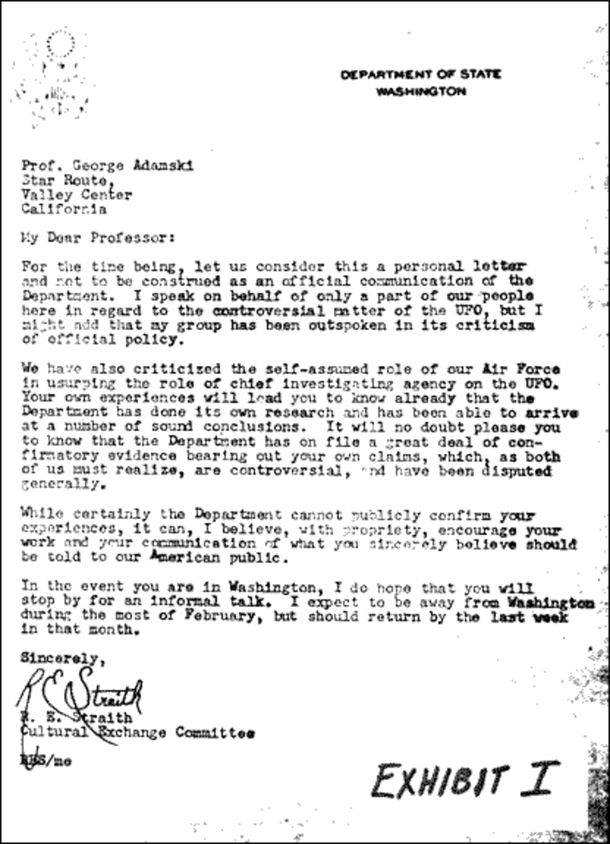 Adamski's letter from the FBI