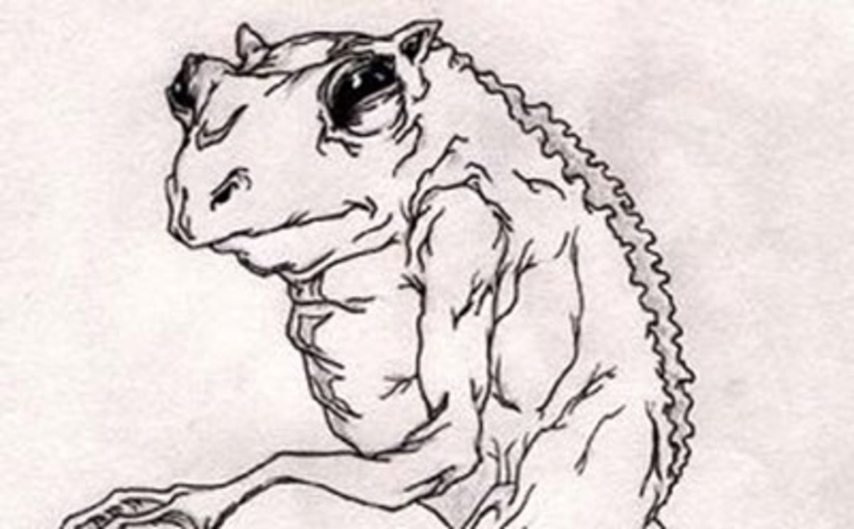 An artist's drawing of a Loveland Frogman