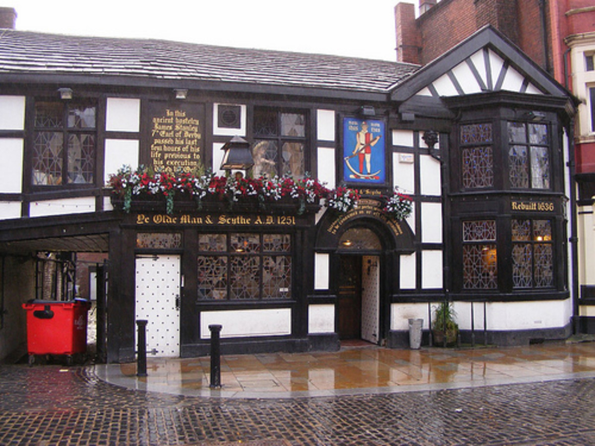 Ye Olde Man and Scythe pub in Bolton, England.