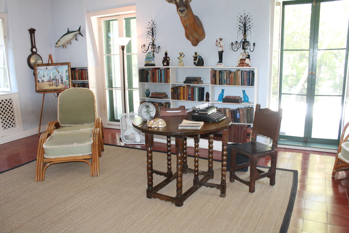 欧内斯特·海明威在基韦斯特家中的写作室。