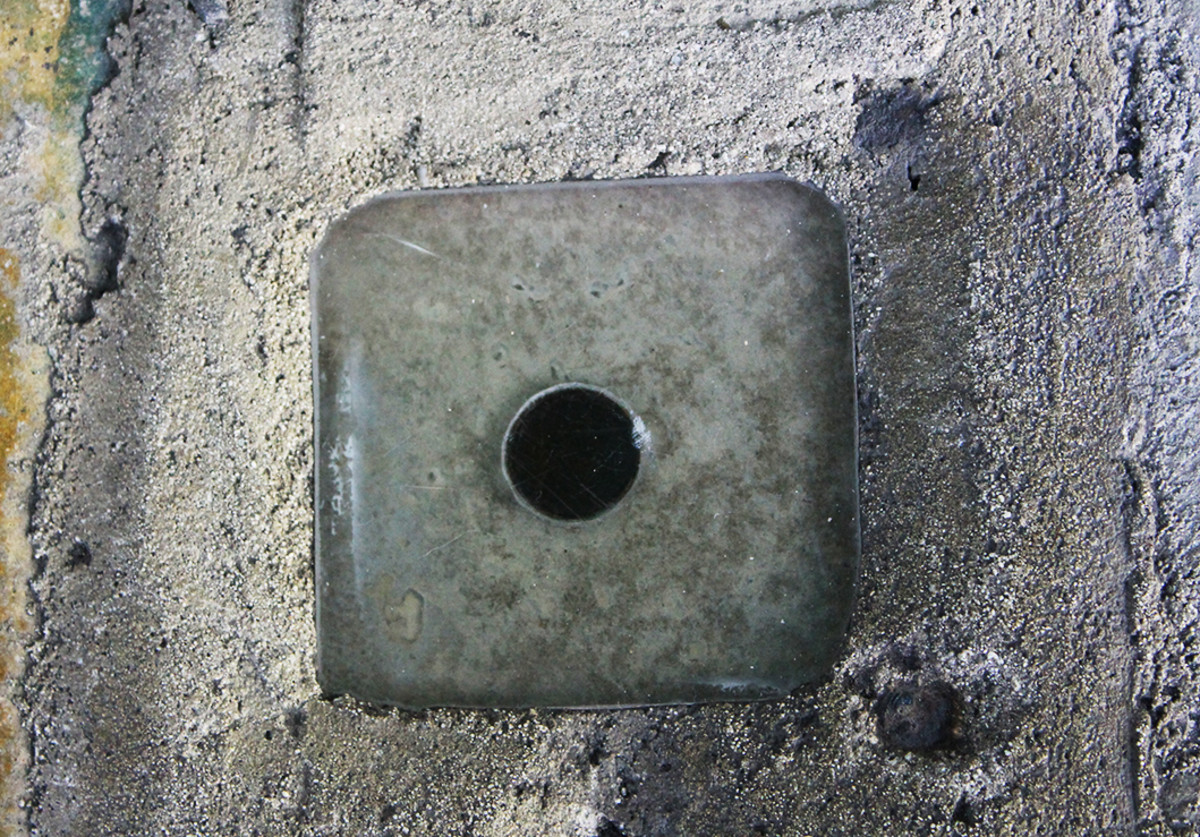 嵌在海明威之家泳池北面水泥里的硬币。