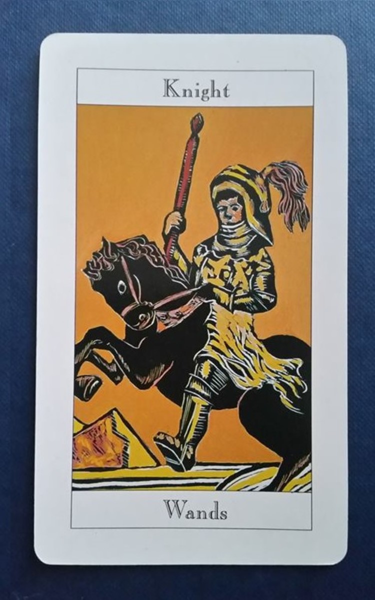 The Knight of Wands from my Tarot deck