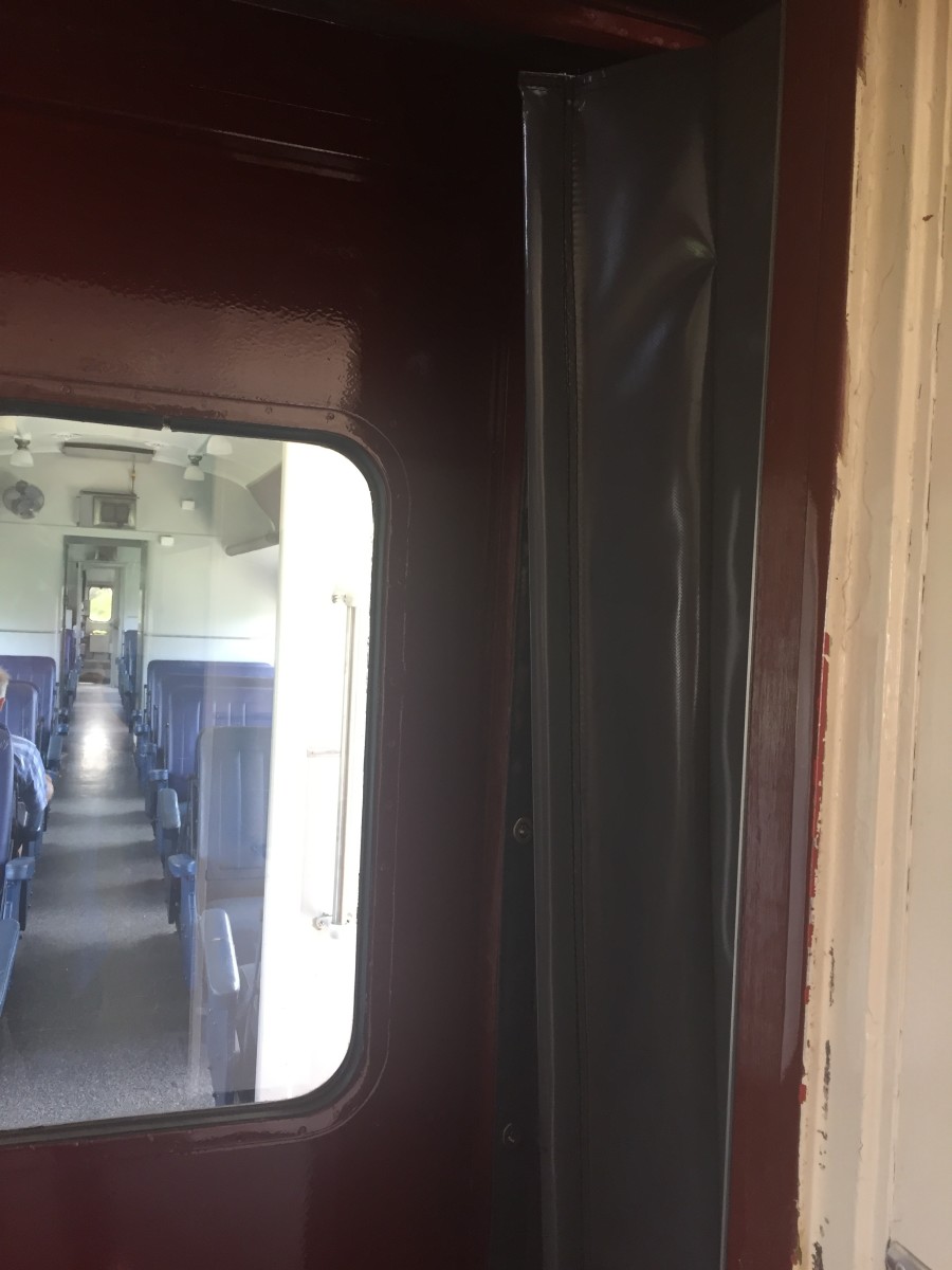 You can open doors and walk between carriages in the same way original passengers did. (I'm guessing the lining that prevents people from falling onto the tracks from the moving train is a more recent addition. But I have no objections.)