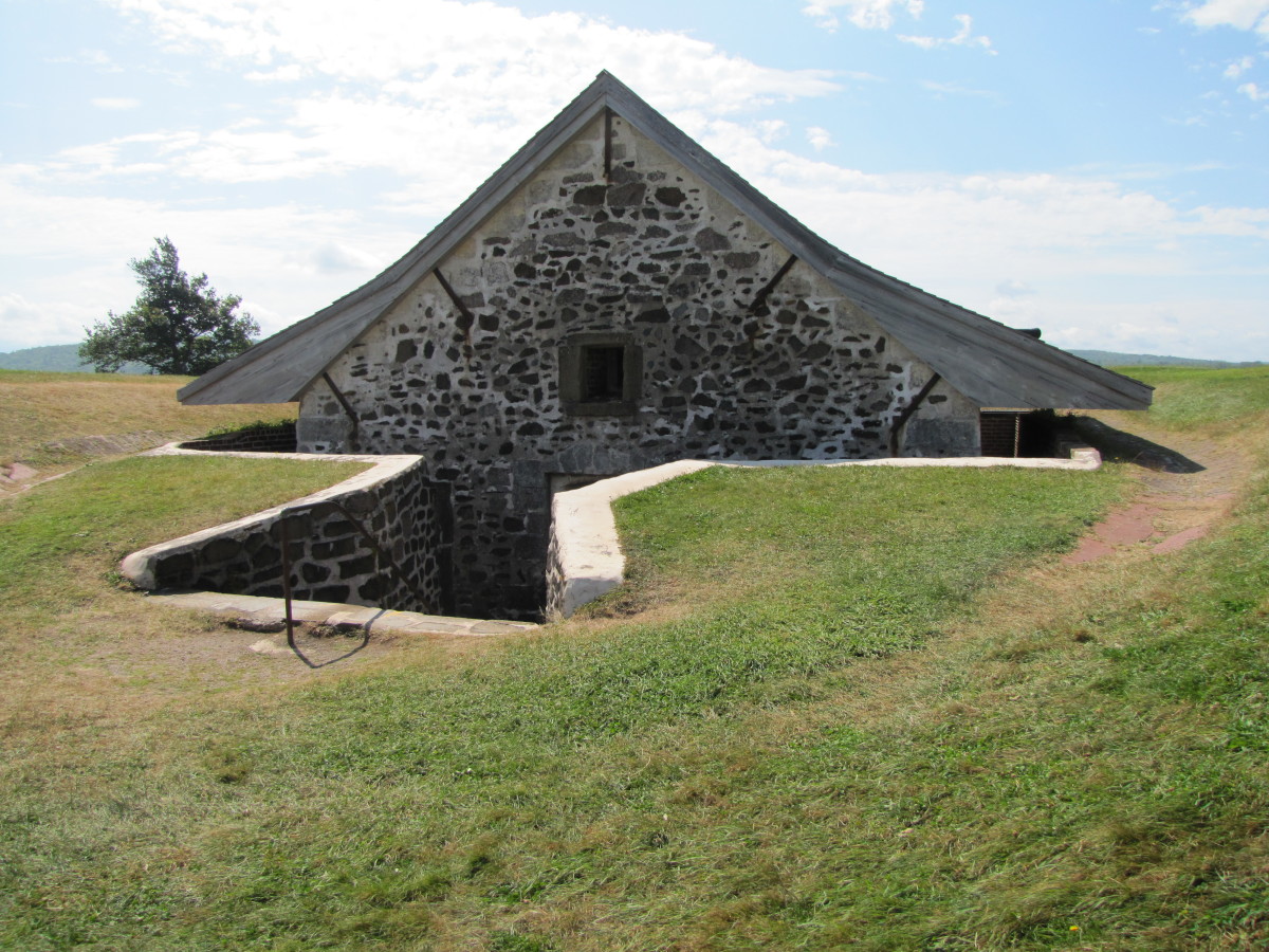 Part of Fort Anne at Annapolis Royal. There's an admission price to see inside exhibits, but it's free to walk around the grounds seeing other parts of the fort. 